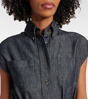 Abito lungo in jeans con cintura | Brunello Cucinelli