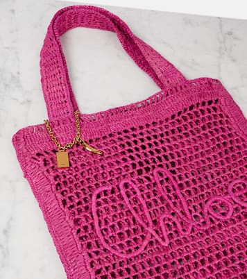 Summer Banana raffia-effect tote bag | Chloé