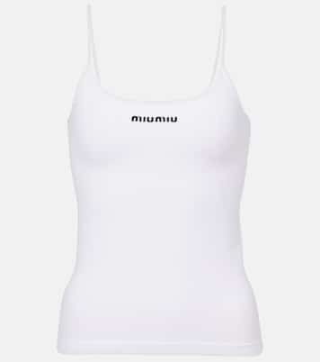 Tank top in jersey di misto cotone | Miu Miu