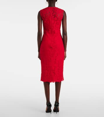 Vestido midi en mezcla de algodón | Dolce&Gabbana