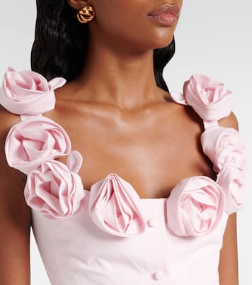 Vestido corto de algodón con aplique floral | Giambattista Valli