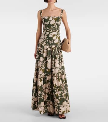 Bedrucktes Maxikleid Lima aus Leinen | Agua by Agua Bendita