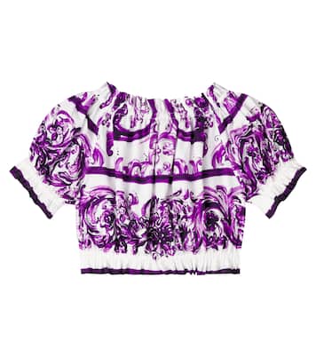 Top Majolica in popeline di cotone  | Dolce&Gabbana Kids
