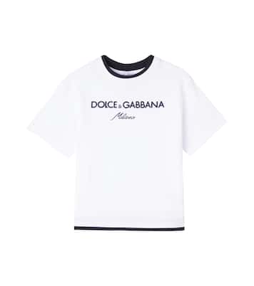 Camiseta de jersey de algodón con logo | Dolce&Gabbana Kids