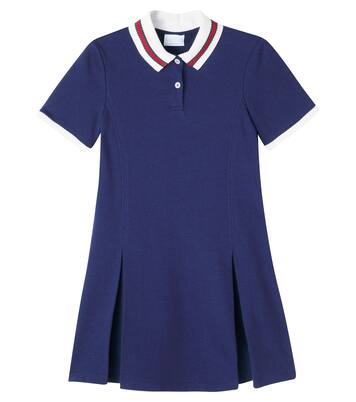 Web Stripe cotton polo dress | Gucci Kids