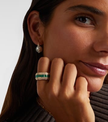 18kt gold ring with emeralds and diamonds | Shay Jewelry