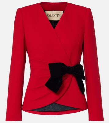 Bow-detail virgin wool jacket | Valentino