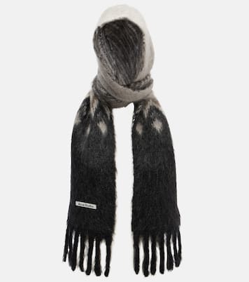 Kooder hooded mohair and wool-blend scarf | Acne Studios