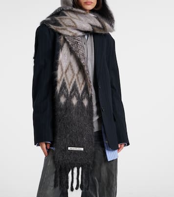 Kooder hooded mohair and wool-blend scarf | Acne Studios