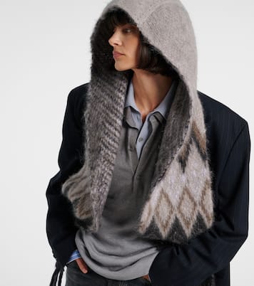 Kooder hooded mohair and wool-blend scarf | Acne Studios