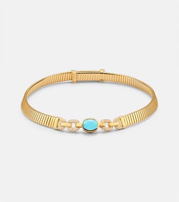 Collana Bvlgari Tubogas in oro 18kt con topazio e diamanti | Bvlgari