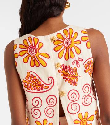 Avelino printed linen top | Cala de la Cruz
