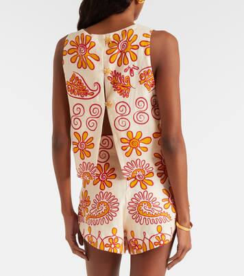 Avelino printed linen top | Cala de la Cruz