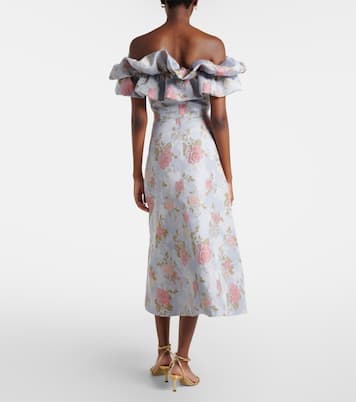 Floral lamé brocade midi dress | Markarian