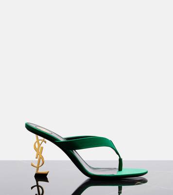 Opyum Cassandre 85 satin thong sandals | Saint Laurent