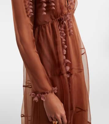 Como floral-appliqué silk maxi dress | Zimmermann