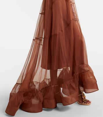 Como floral-appliqué silk maxi dress | Zimmermann