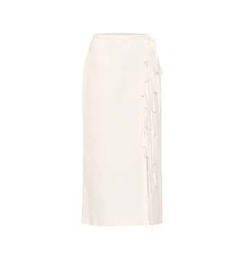 Falda midi de algodón con cordones | Brock Collection