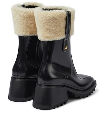 Betty shearling-trimmed PVC boots | Chloé