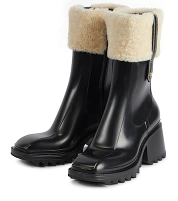 Betty shearling-trimmed PVC boots | Chloé