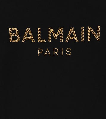 Cutout cotton sweatshirt dress | Balmain Kids