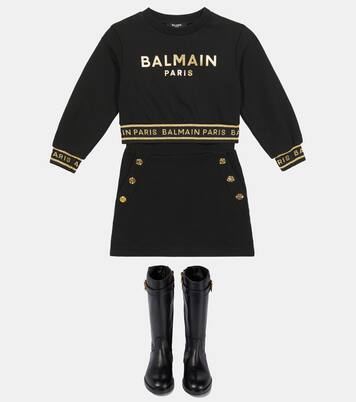 Logo cotton jersey sweatshirt | Balmain Kids