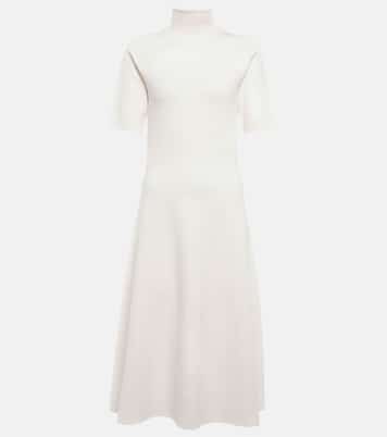Turtleneck silk-blend midi dress | Joseph