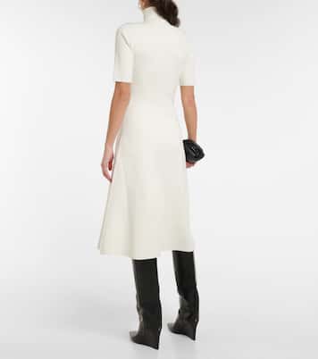 Turtleneck silk-blend midi dress | Joseph