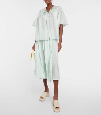 Bristow gathered silk blouse | Joseph