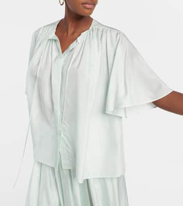 Bristow gathered silk blouse | Joseph