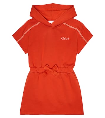 Miniabito in cotone con cappuccio | Chloé Kids