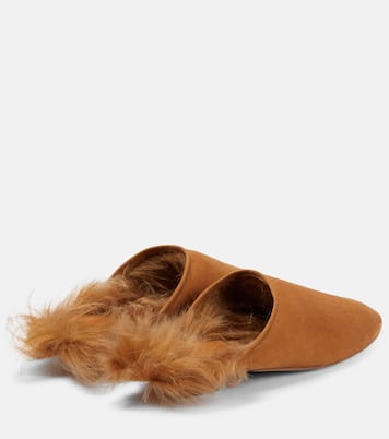 Otto shearling-trimmed suede mules | Khaite
