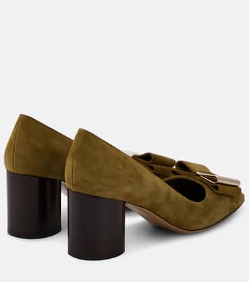 Verzierte Pumps Double Bow aus Leder | Ferragamo