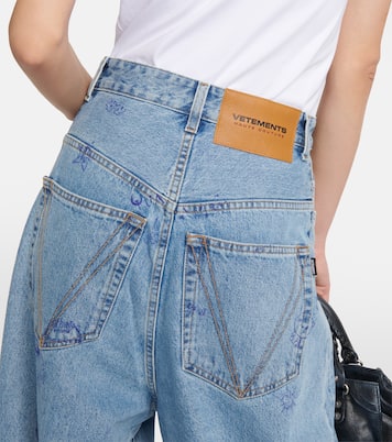 Jeans anchos estampados con tiro bajo | Vetements