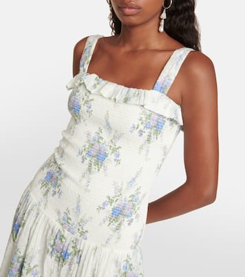 Bello shirred cotton maxi dress | LoveShackFancy