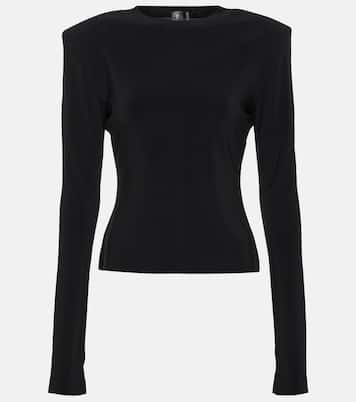 Shoulder pad jersey top | Norma Kamali