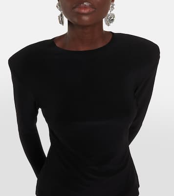 Shoulder pad jersey top | Norma Kamali