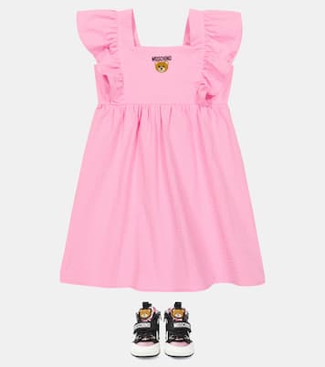 High-Top Sneakers mit Leder und Glitter | Moschino Kids