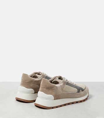 Verzierte Sneakers mit Veloursleder | Brunello Cucinelli