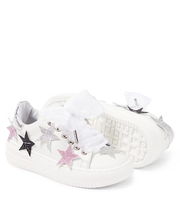 Sneakers in pelle con applicazioni | Monnalisa