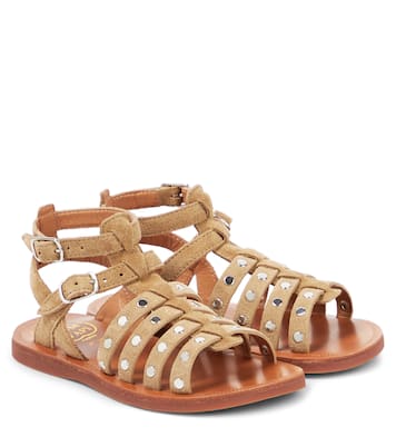 Sandali Plagette Stud in suede | Pom d'Api