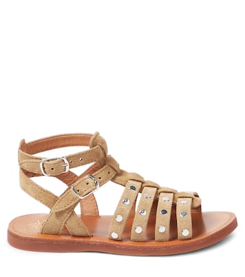 Sandali Plagette Stud in suede | Pom d'Api
