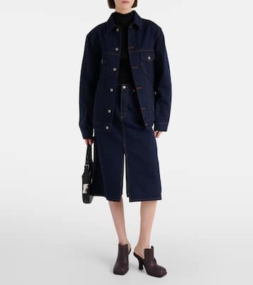 Gonna midi di jeans a vita alta | Burberry