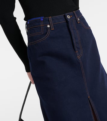 Gonna midi di jeans a vita alta | Burberry