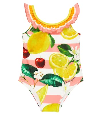 Baby printed ruffled swimsuit | Dolce&Gabbana Kids