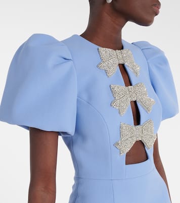 Juliana bow-embellished crêpe minidress | Rebecca Vallance