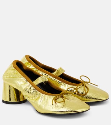 Salones Mary Jane Glove de piel metalizada | Proenza Schouler
