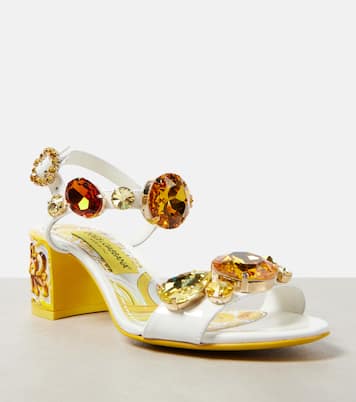 Sandales Keira en cuir verni à ornements | Dolce&Gabbana