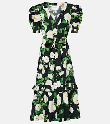 Abito midi in misto cotone con stampa | Carolina Herrera