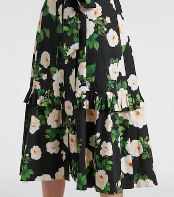 Abito midi in misto cotone con stampa | Carolina Herrera